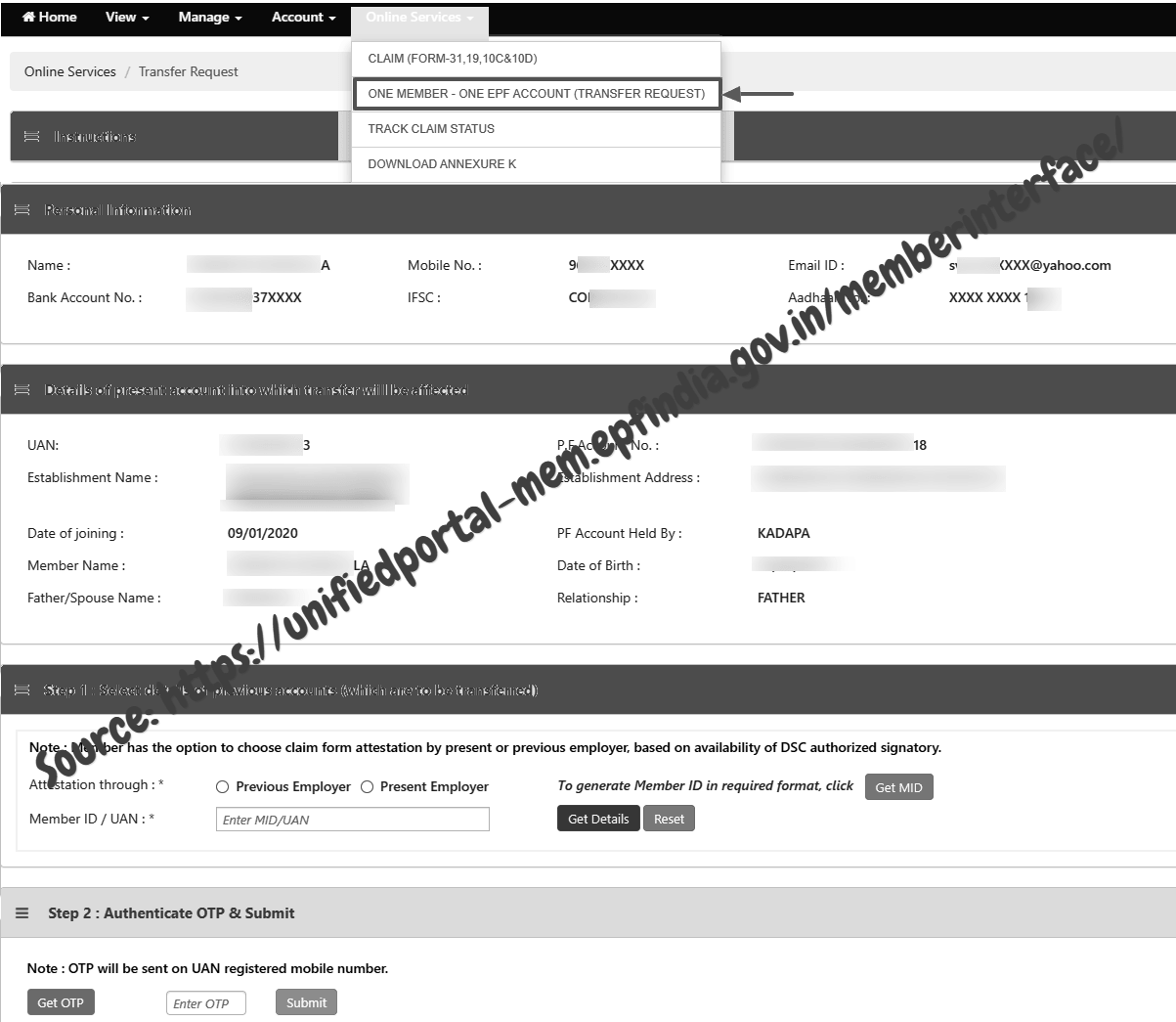 how to add pf number to uan